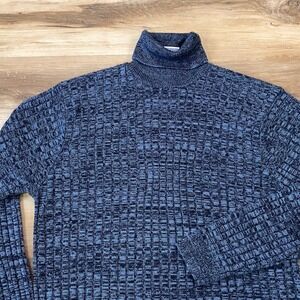 Irvine Park Turtleneck Sweater Mens XL Blue Waffle Knit Heritage Classic Blue